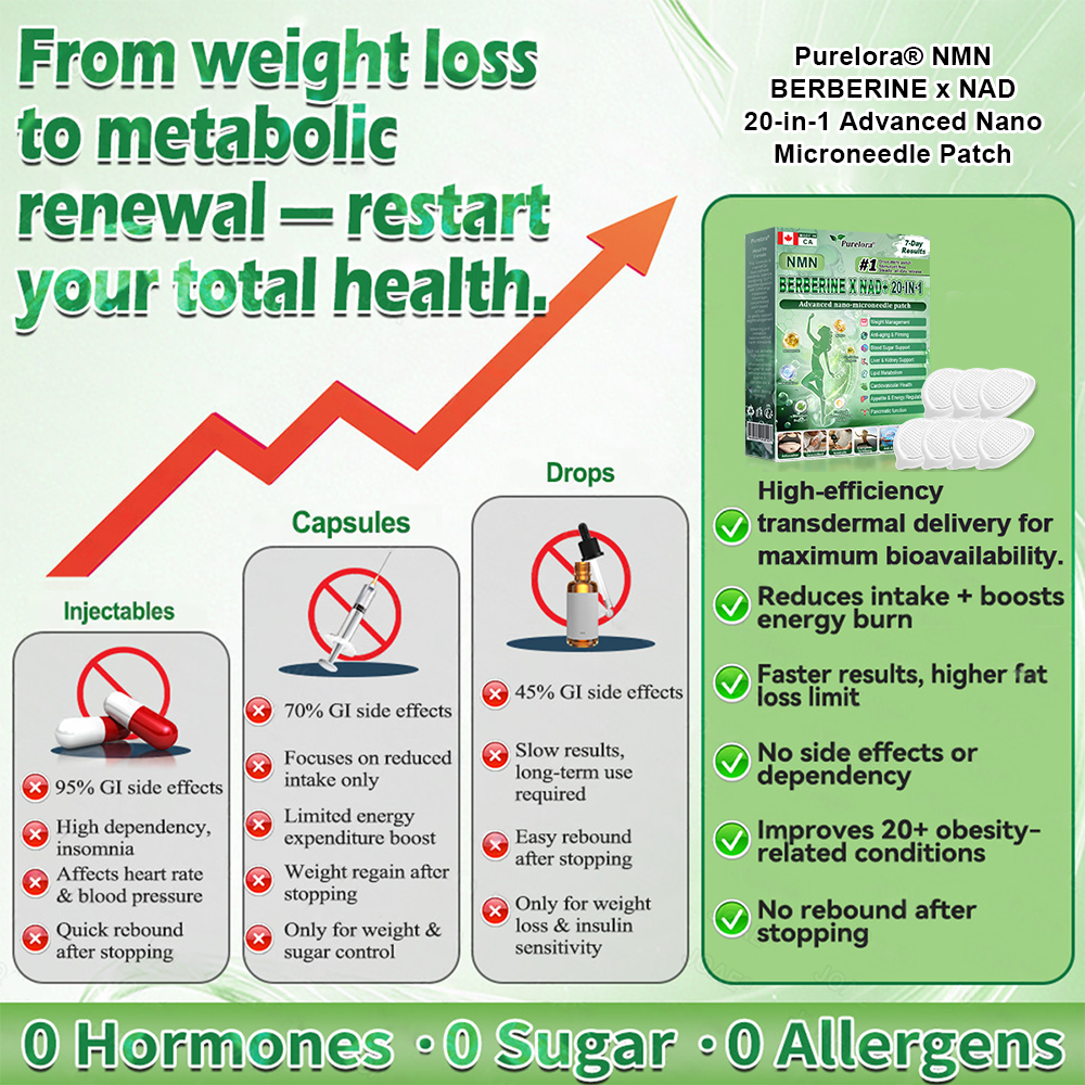 🔥Online Pharmacy 🏥 | Purelora® Moringa Berberine × NAD⁺ 20-in-1 Nano Microneedle Patch (Just once daily, visible changes in 7 days) ✅ Supports weight management, loose skin, diabetes care, sleep apnea, joint comfort, and more