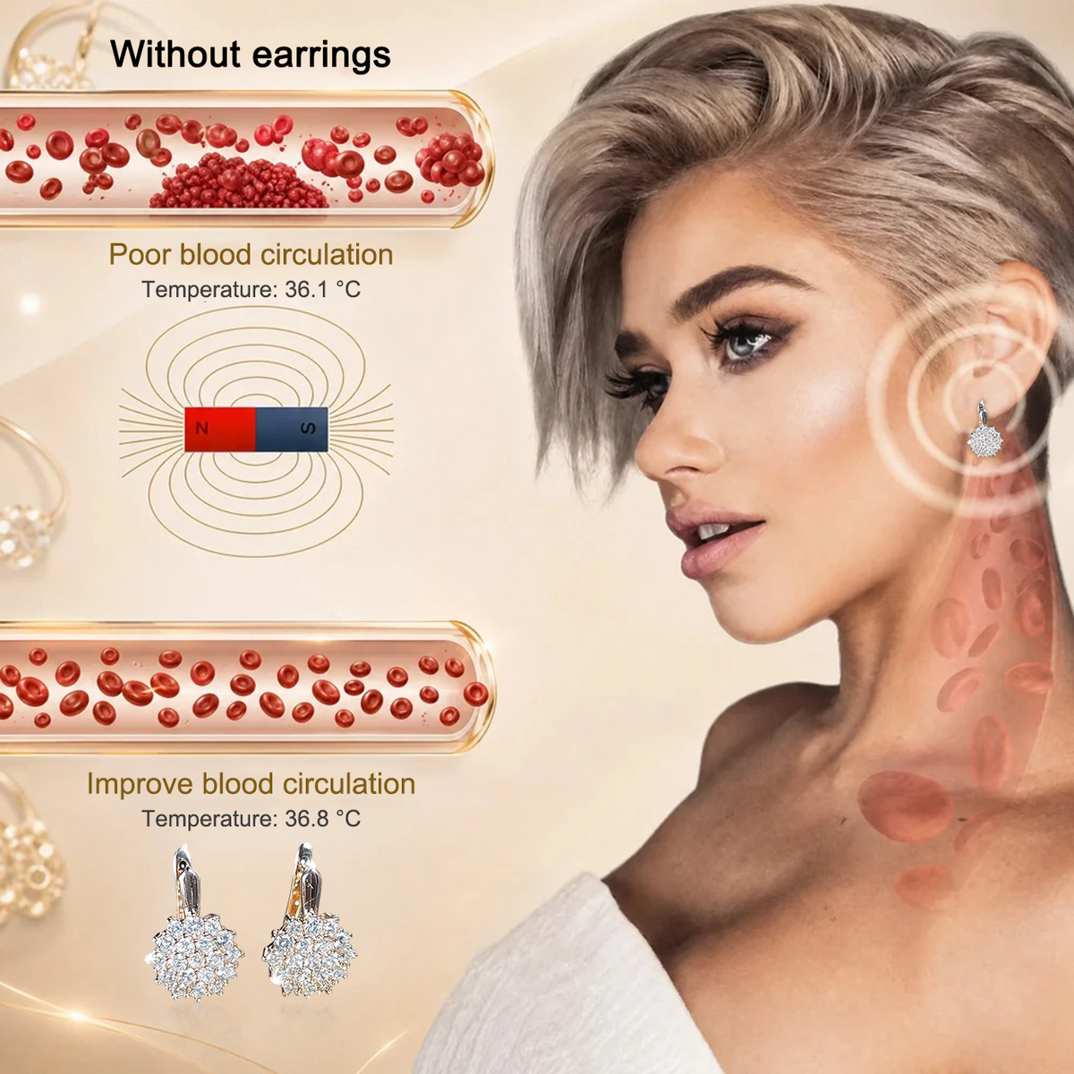 [Limited Time Offer - 80% OFF Today 🔥] 👩🏻‍⚕️ Germanium & Magnesium Earrings – Lymphatic Drainage & Magnetic Therapy
