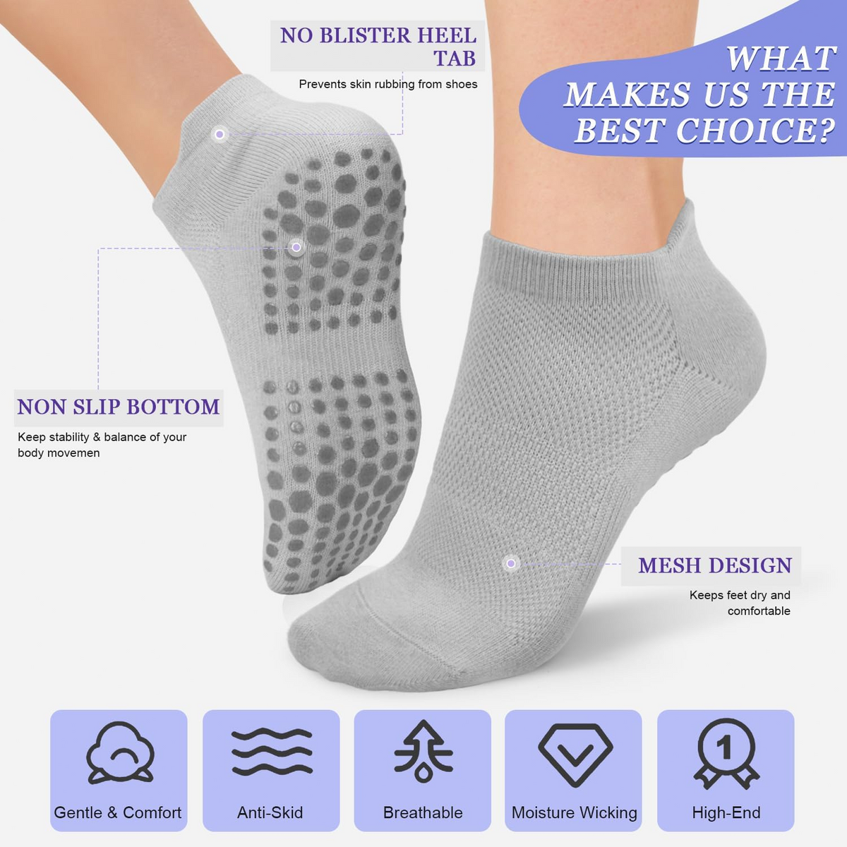 🔥 Nur heute: Pilates-Socken – rutschfest, weich & bequem für Yoga, Pilates und Alltag