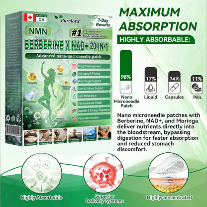 🔥Online Pharmacy 🏥 | Purelora® Moringa Berberine × NAD⁺ 20-in-1 Nano Microneedle Patch (Just once daily, visible changes in 7 days) ✅ Supports weight management, loose skin, diabetes care, sleep apnea, joint comfort, and more